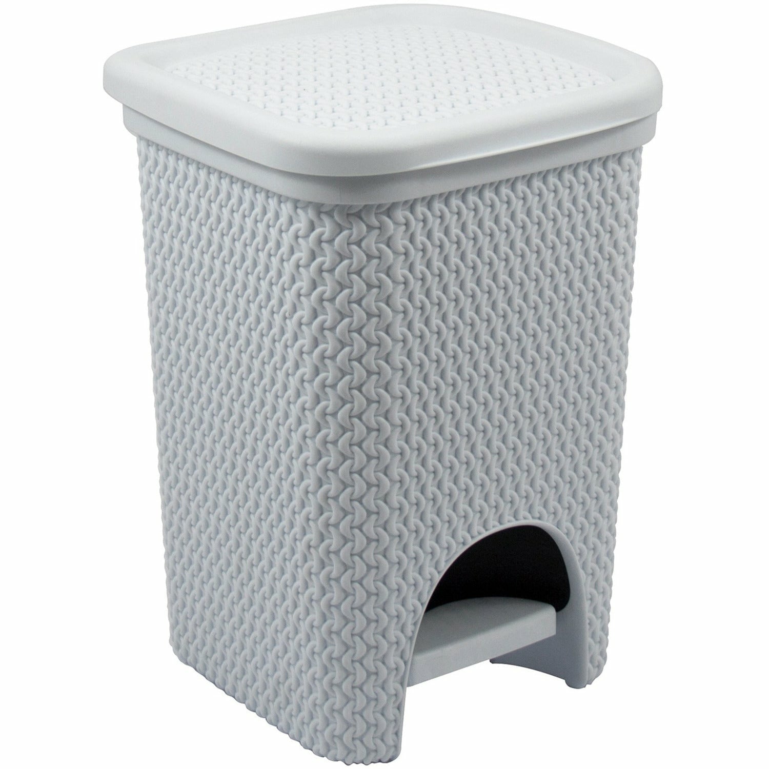 BELLI E FORTI - Pattumiera Intreccio 6 litri Bianco - h28,8x21x20 cm